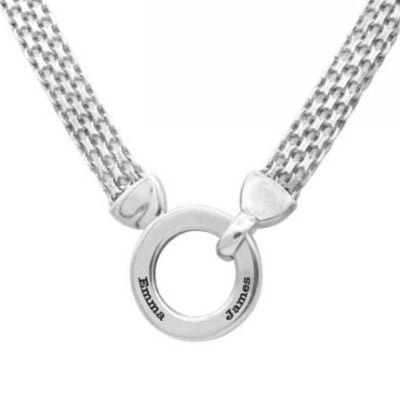 Family Circle Name Necklace [Sterling Silver]