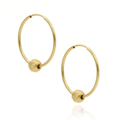 Ball Hoop Earrings [Twisted]