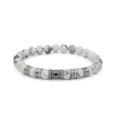 Howlite Evil Eye Women Name Bracelet