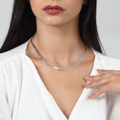 Katherine Herringbone Necklace [Sterling Silver]
