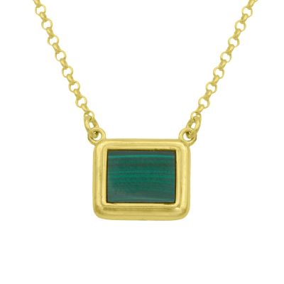 Touch of Nature Malachite Necklace - Horizontal [18K Gold Plated]
