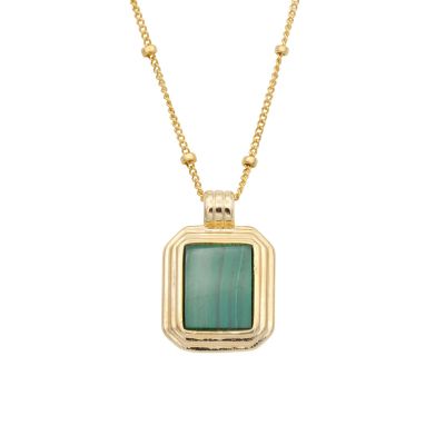Touch of Nature Malachite Necklace [18K Gold Plated]