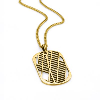 Classic Map Tag Necklace - 18K Gold Plated