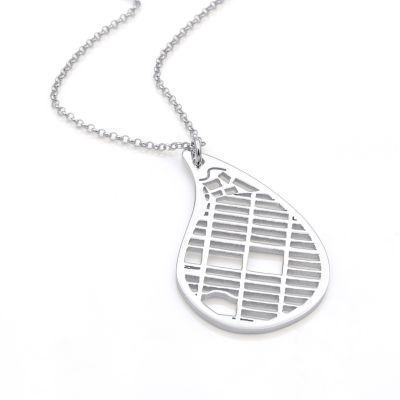 Threads Of Life Map Necklace [14 Karat White Gold]