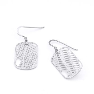 Map Tag Earrings [Sterling Silver]