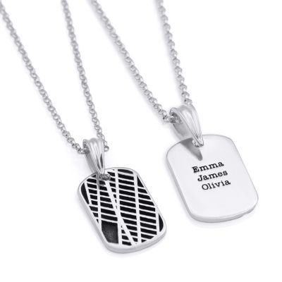 Small Map Tag Silhouette Necklace [Sterling Silver]