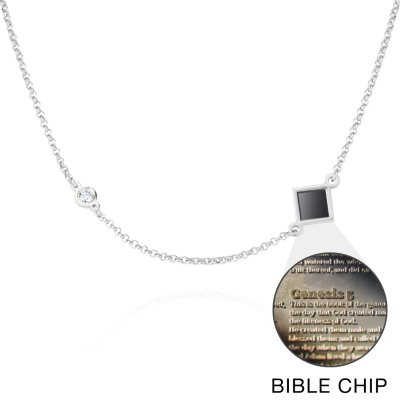 Maria Diamond Necklace with Nano Bible [Sterling Silver]