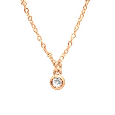Mirella Crystal Necklace [Rose Gold Plated]