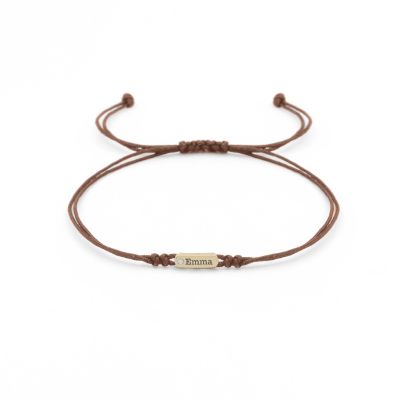 My Story Diamond Name Bracelet - Brown [14 Karat Gold]