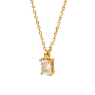 Nature Love Necklace - White Crystal [Gold Plated]