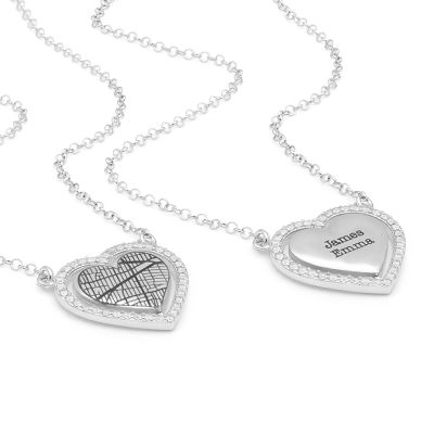 Dazzling Love Map Necklace [Sterling Silver]