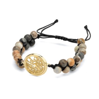 Picasso Jasper Map Men Bracelet [18K Gold Vermeil]