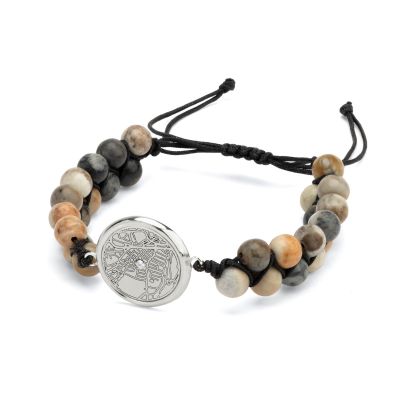 Picasso Jasper Engraved Map Men Bracelet