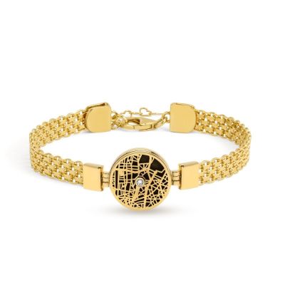 Precious Spot Silhouette Map Bracelet with Milanese Chain [18K Gold Plated]