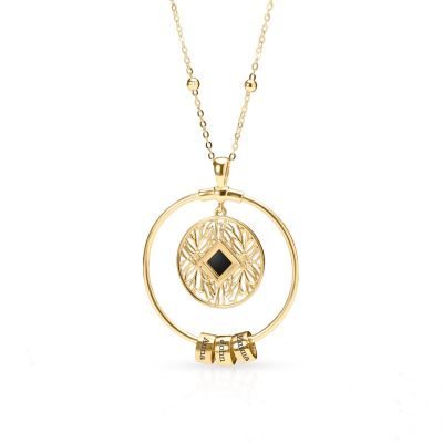 Roots of Love Name Necklace With Nano Bible [18K Gold Plated]