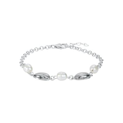 Ocean Spirit Pearl Bracelet - 2 Shells [Sterling Silver]