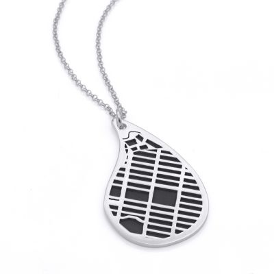Threads Of Life Silhouette Map Necklace [Sterling Silver]