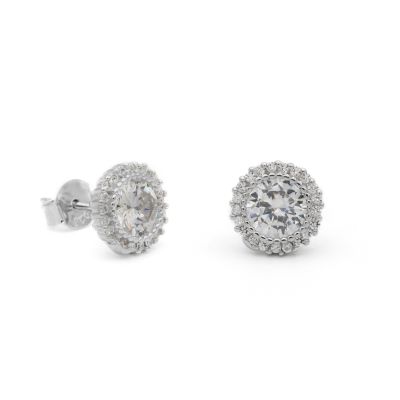 Dazzling Crystal Stud Earrings [Sterling Silver]