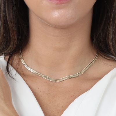 Madison Herringbone Necklace [18k gold plated]
