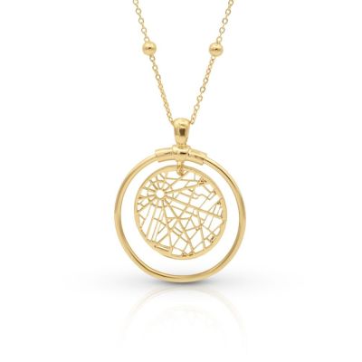 Map Circle Necklace [18K Gold Vermeil]