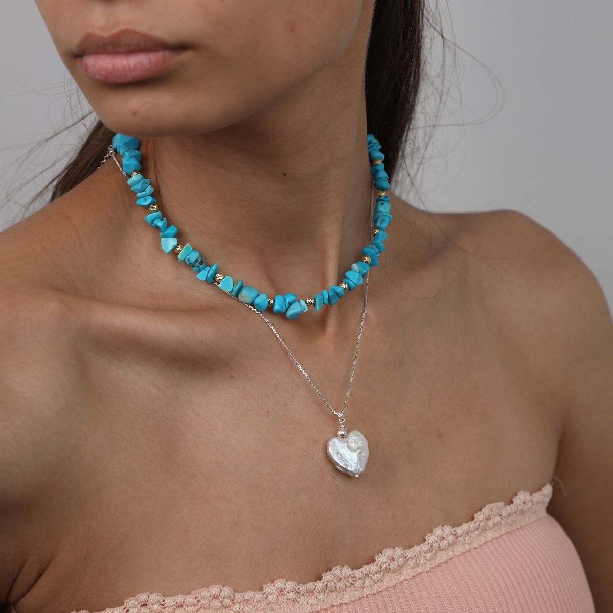 [HARANG] ★BTS 着用★HR 288N_Blue Calcite Tassel Necklace HARANG] ☆BTS 着用☆HR 288N_Blue Calcite Tassel Necklace
