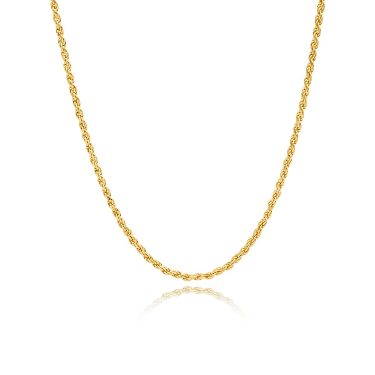 Rope Chain Necklace with Custom Nameplate [Gold Plated] - 2.5MM