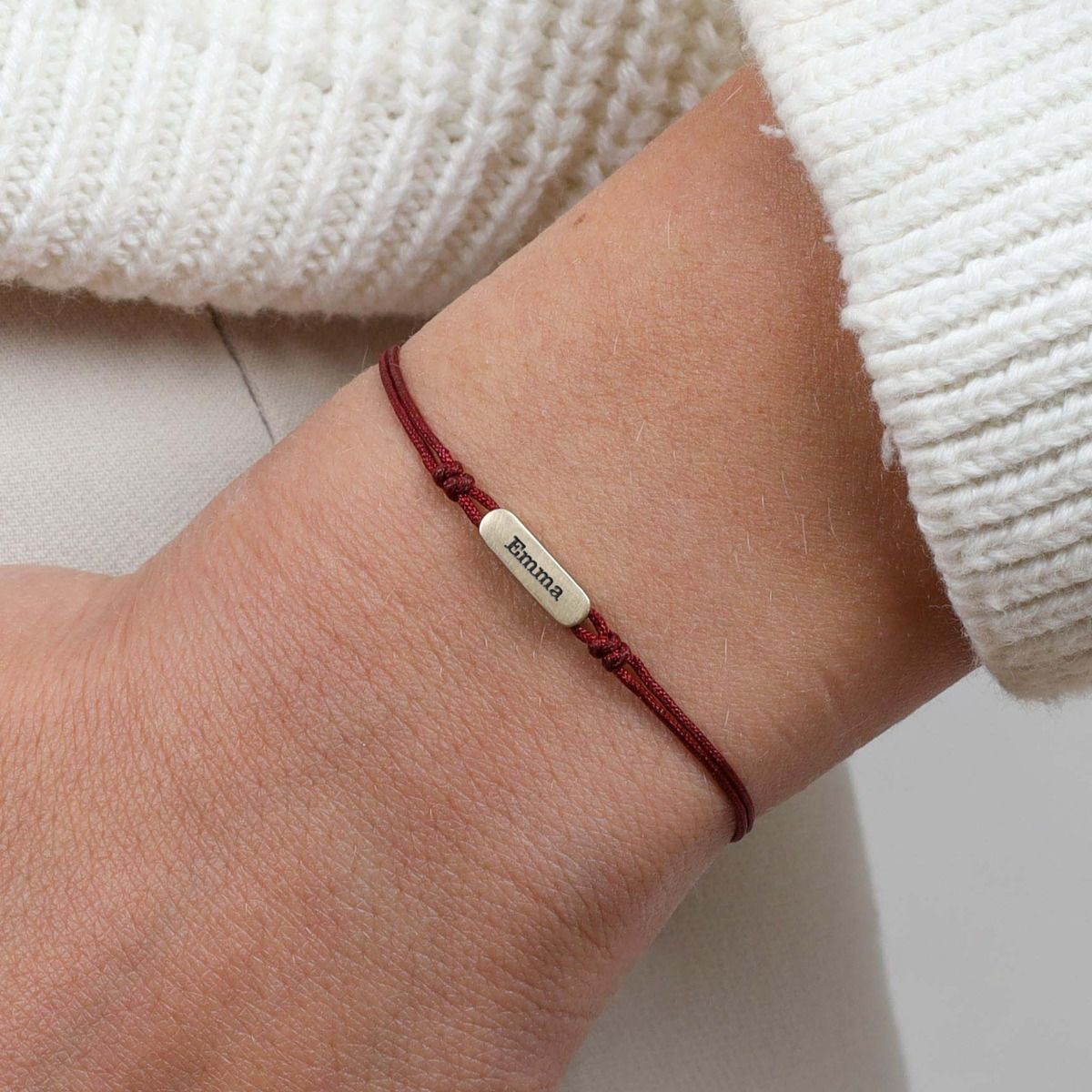 My Story Name Bracelet - Red [14 karat gold]
