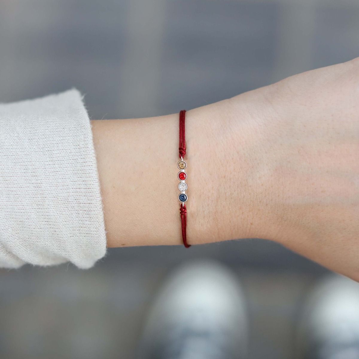 Birthstone Constellation Bracelet - Red [Sterling Silver]