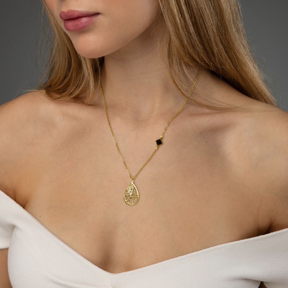 Cherished Spot Map Necklace with Nano Bible [18K Gold Vermeil]