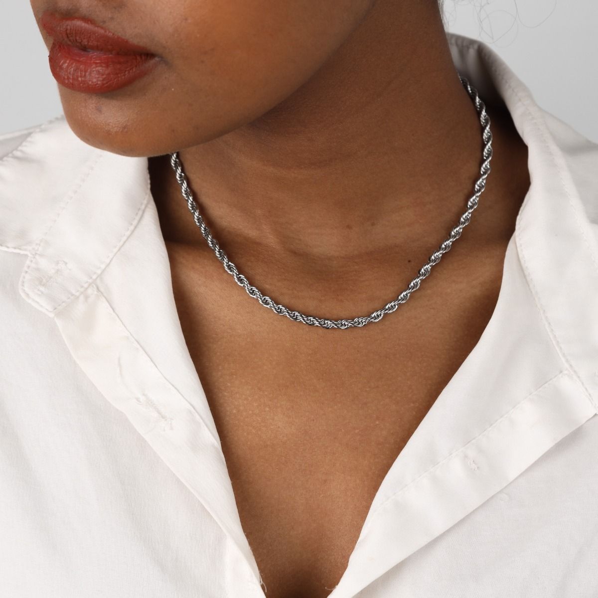 Classic Rope Chain Necklace - Stainless Steel