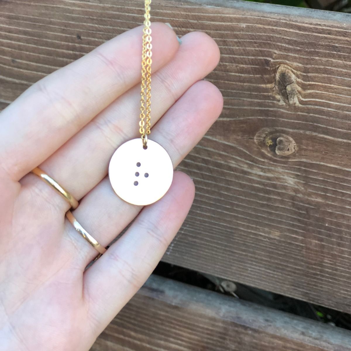 Classic Round Initial Braille Necklace