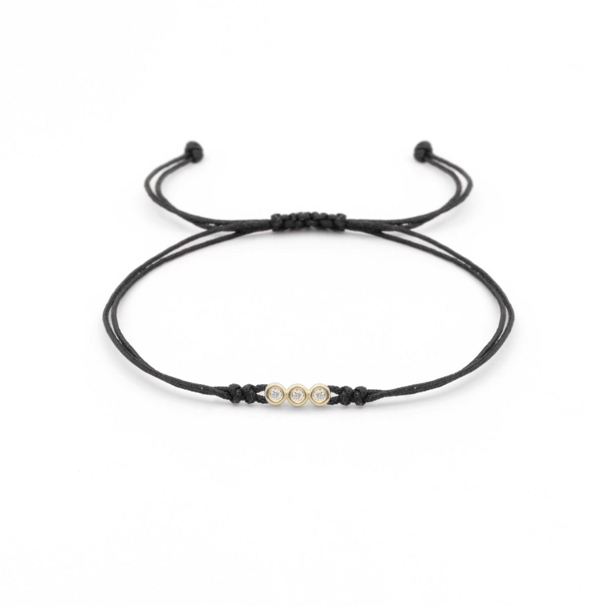 【BLACKPURPLE】23FW★ Signity Slim Bracelet Diamond Constellation Adjustable Bracelet (Black String