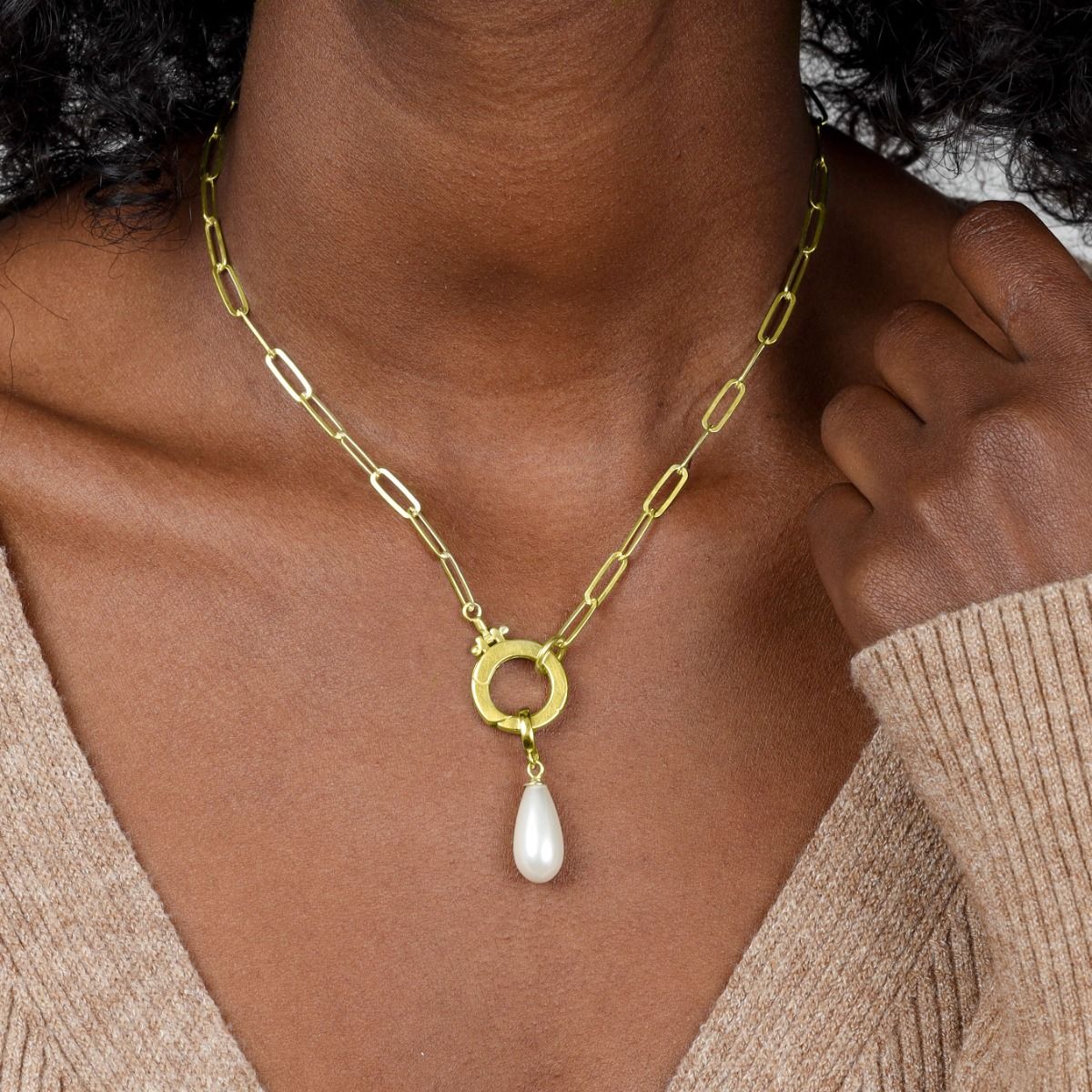 Drop Pearl Charm [18K Gold Plated]