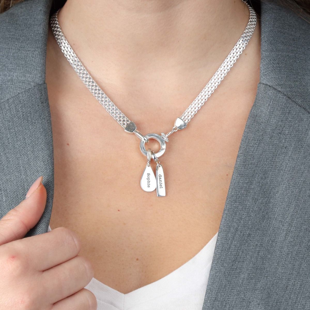 Cara Herringbone Necklace [Sterling Silver]