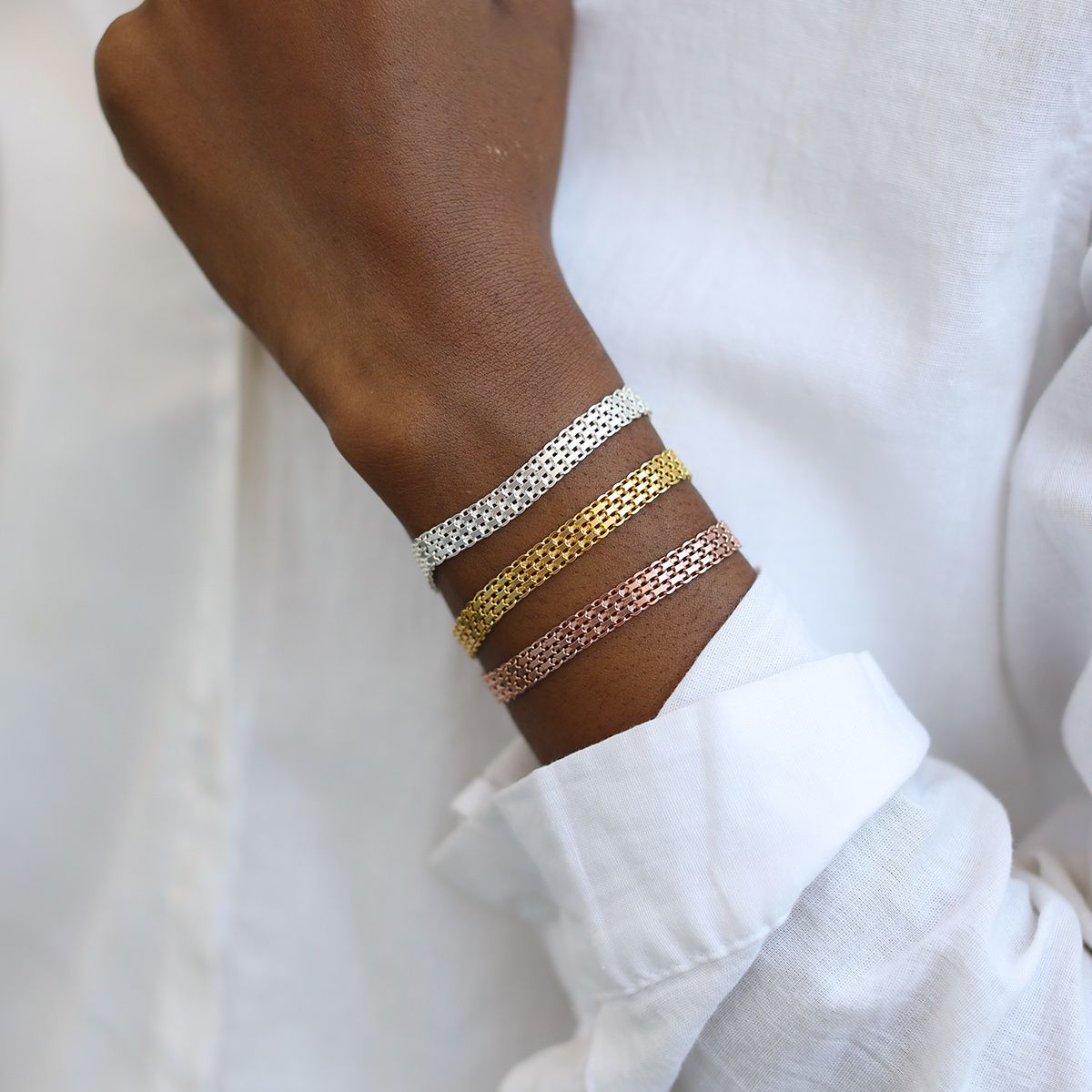 Herringbone Bracelet - Sterling Silver