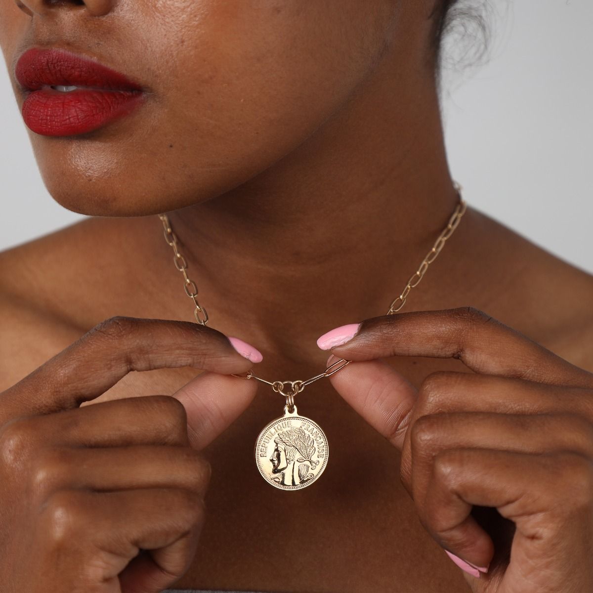 French Vintage Coin Necklace