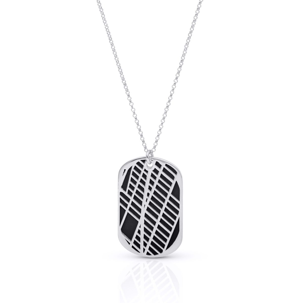 Map Tag Silhouette Necklace [Sterling Silver]