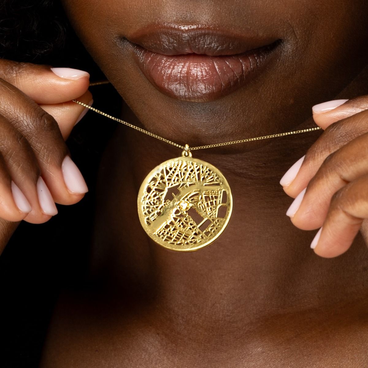 Talisa Map Necklace [18K Gold Plated]