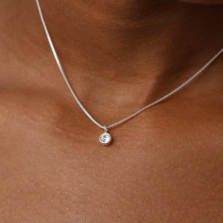 Enchanted Sparkle Necklace With A Diamond [Sterling Silver]