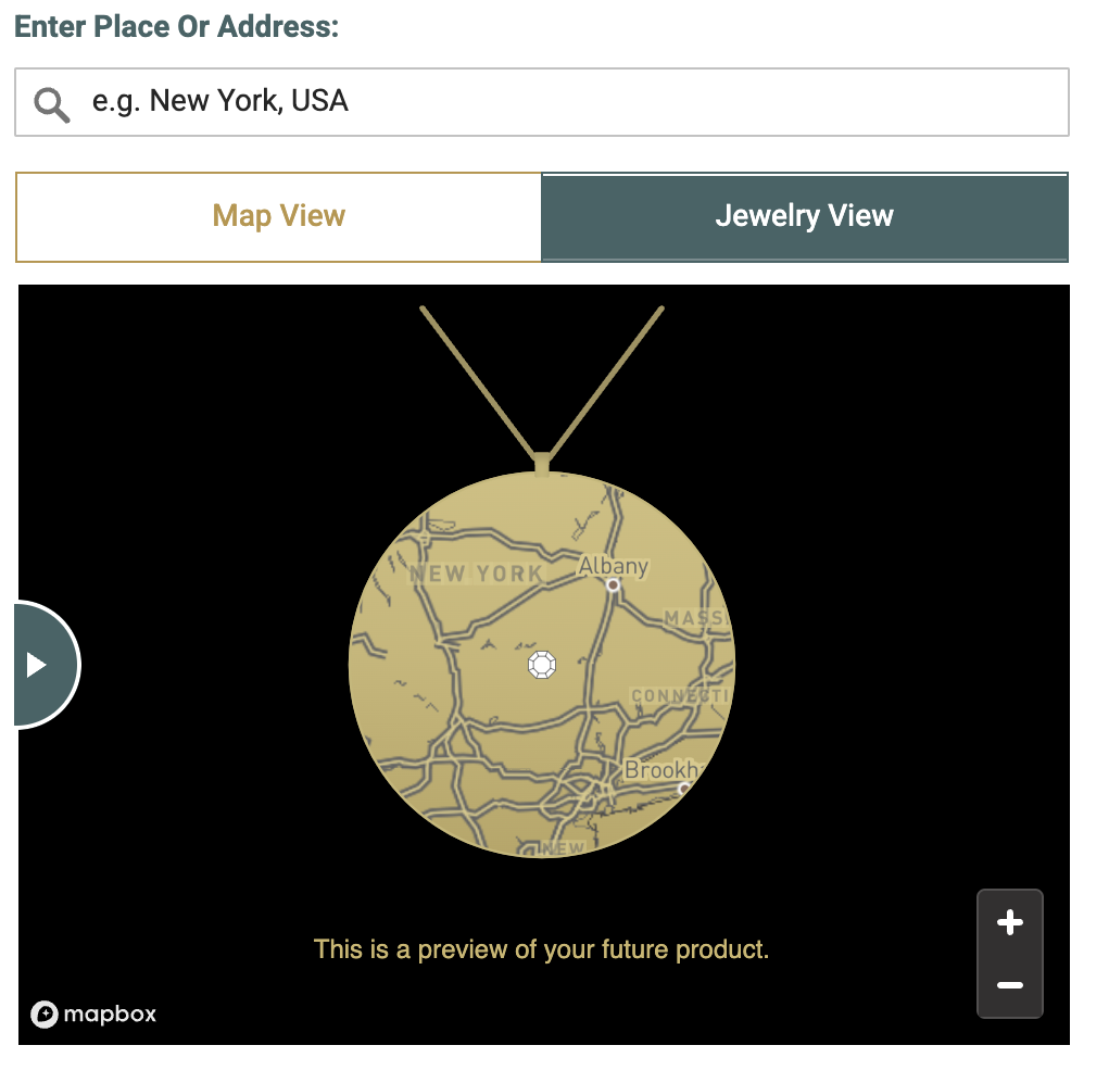 Precious Spot Engraved Map Necklace [18K Gold Plated]