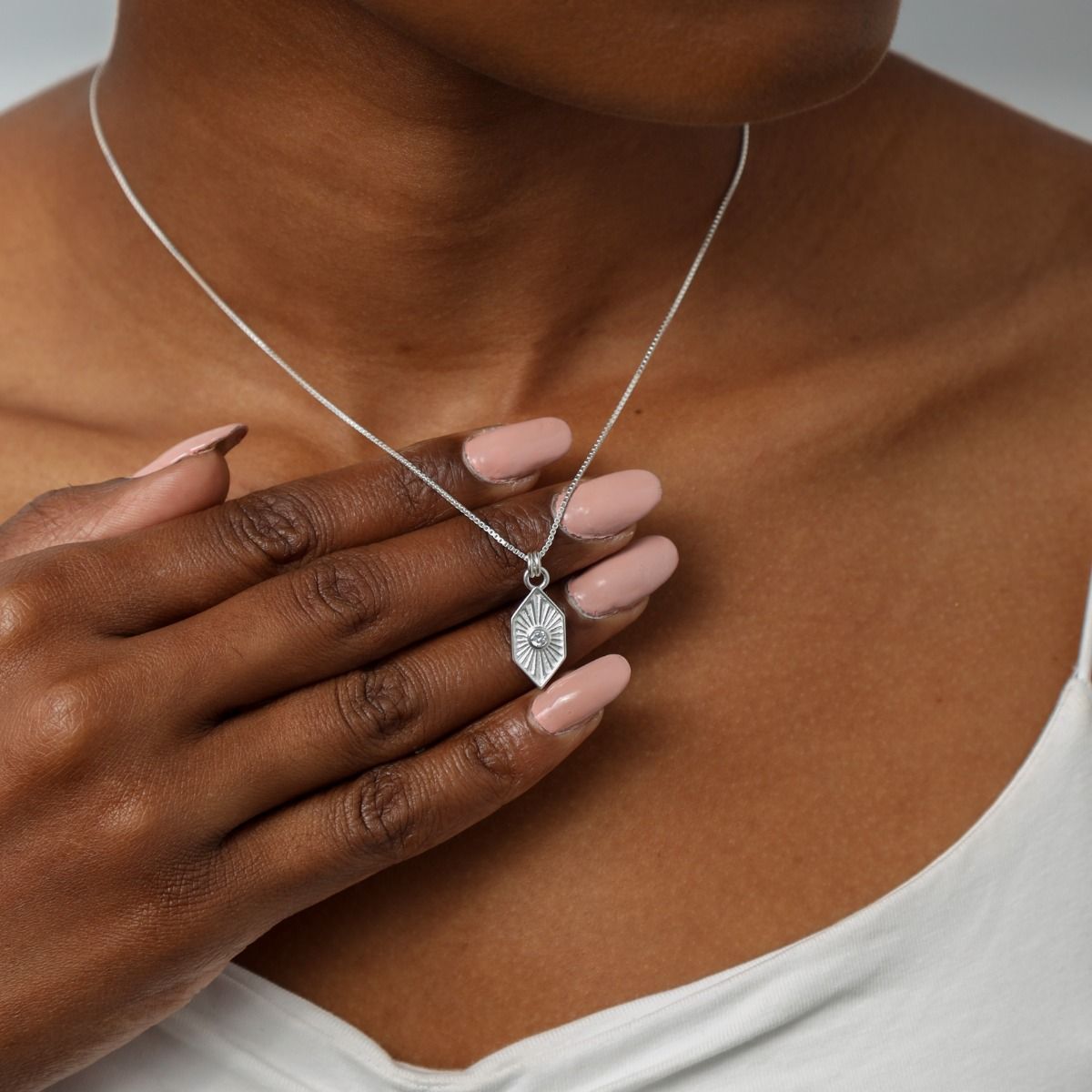 Sun Goddess Hexagon Necklace [Sterling Silver]
