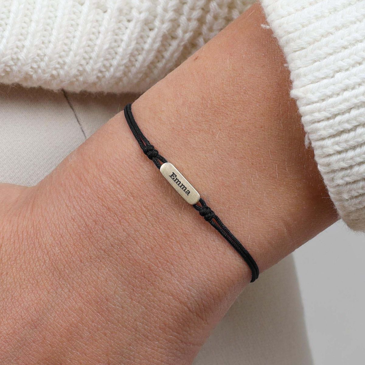 My Story Name Bracelet - Black [14 Karat Gold]