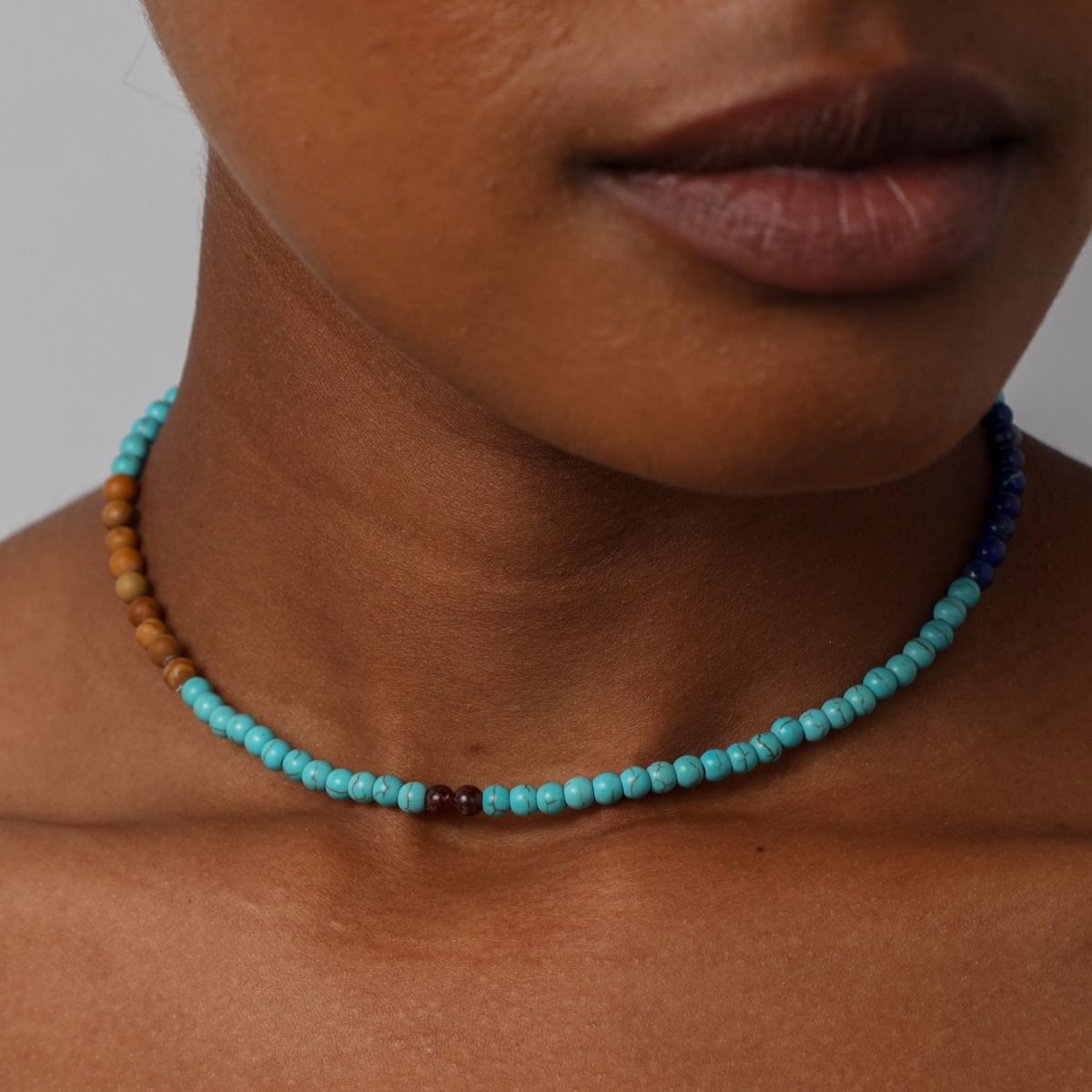 Turquoise Howlite and Lapis Necklace
