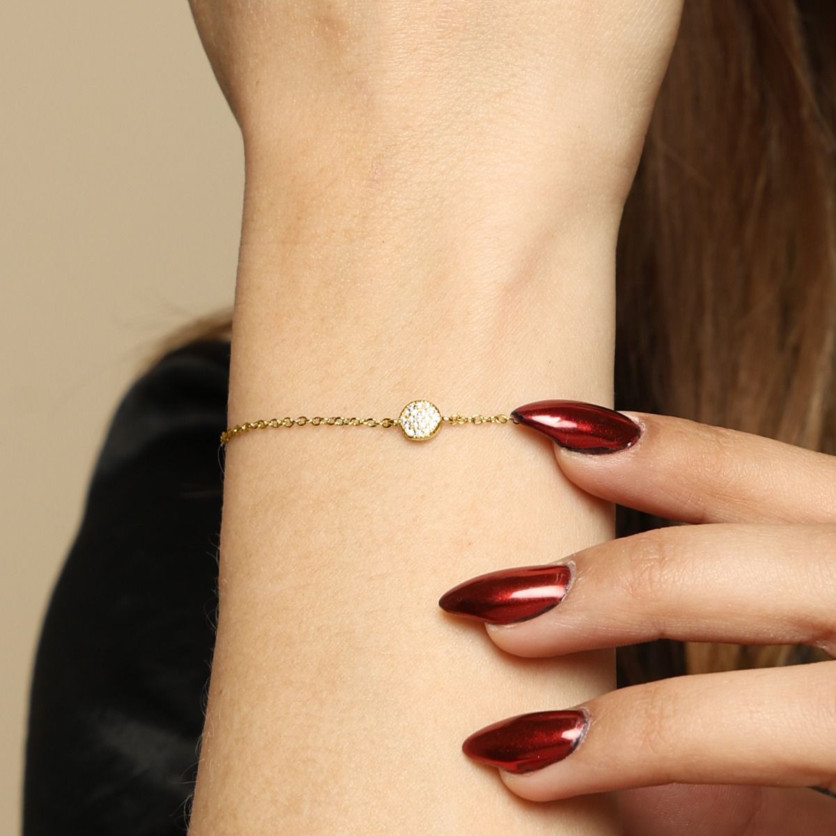 Pavé Circle Bracelet With Crystals [Gold Plated]