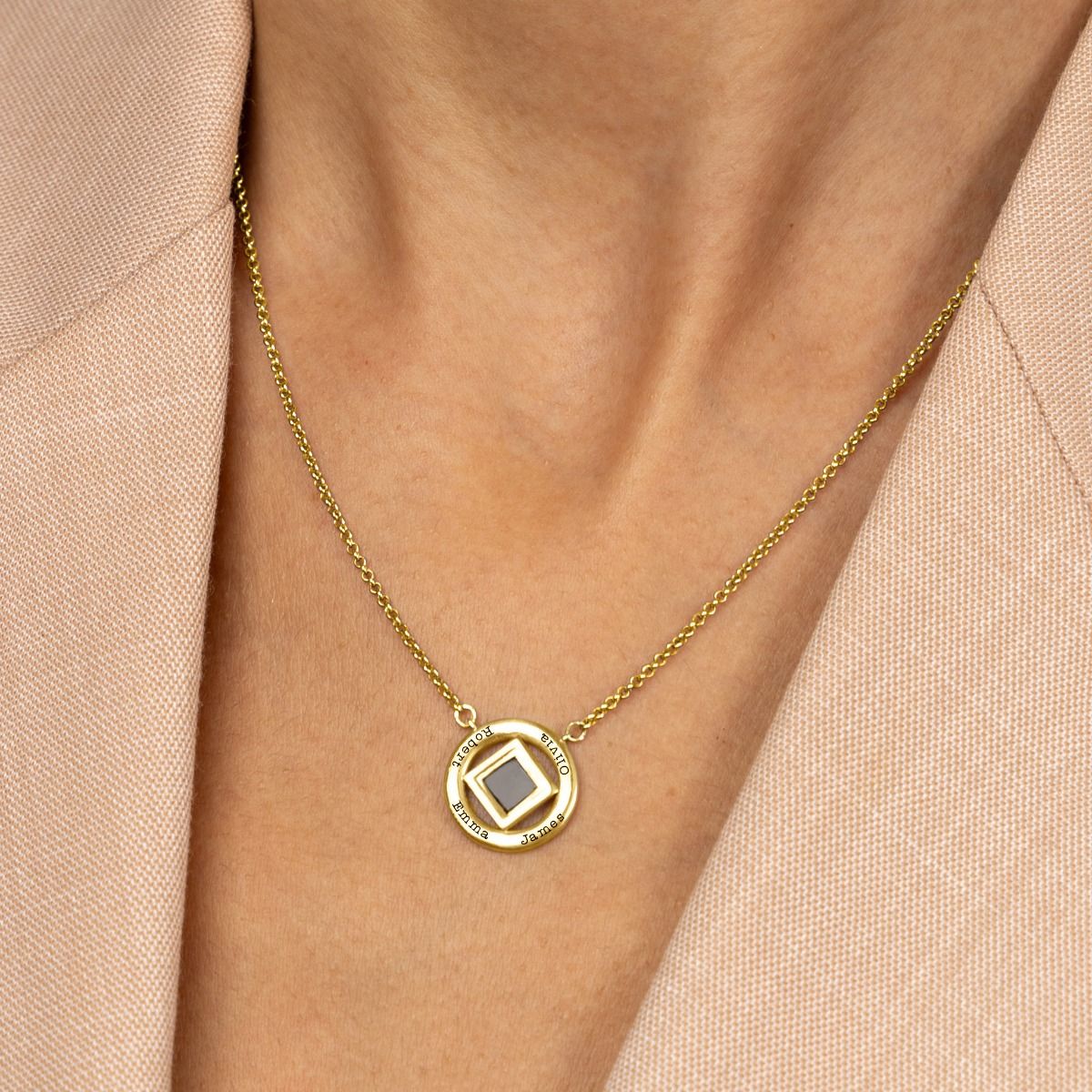 Blessed Halo Name Necklace with Nano Bible [18K Gold Vermeil]