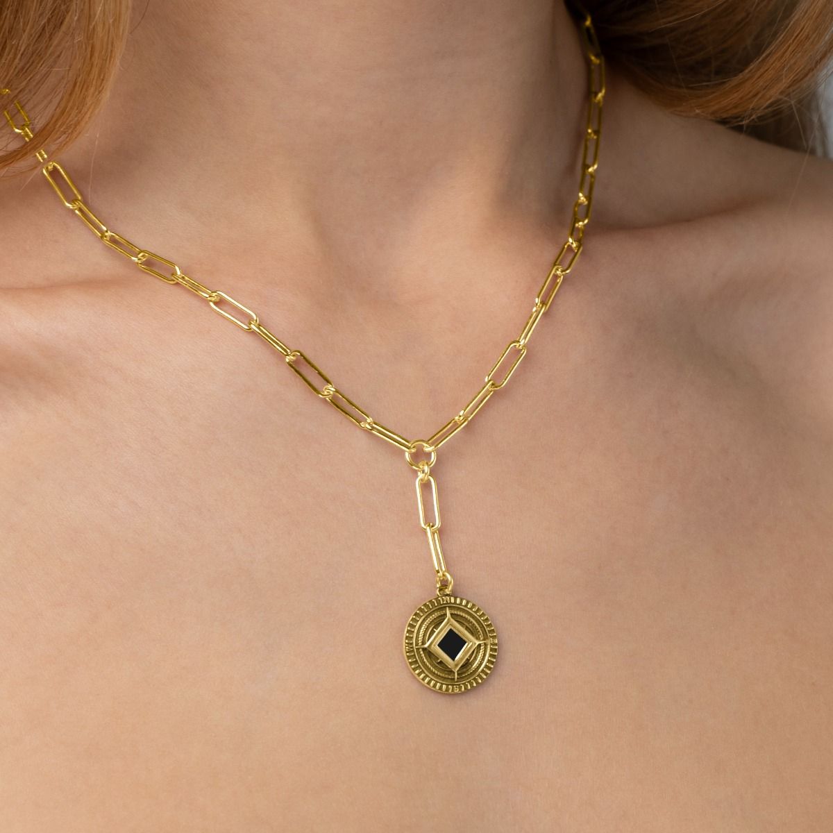 Personalized Compass Necklace with Nano Bible [18K Gold Plated]