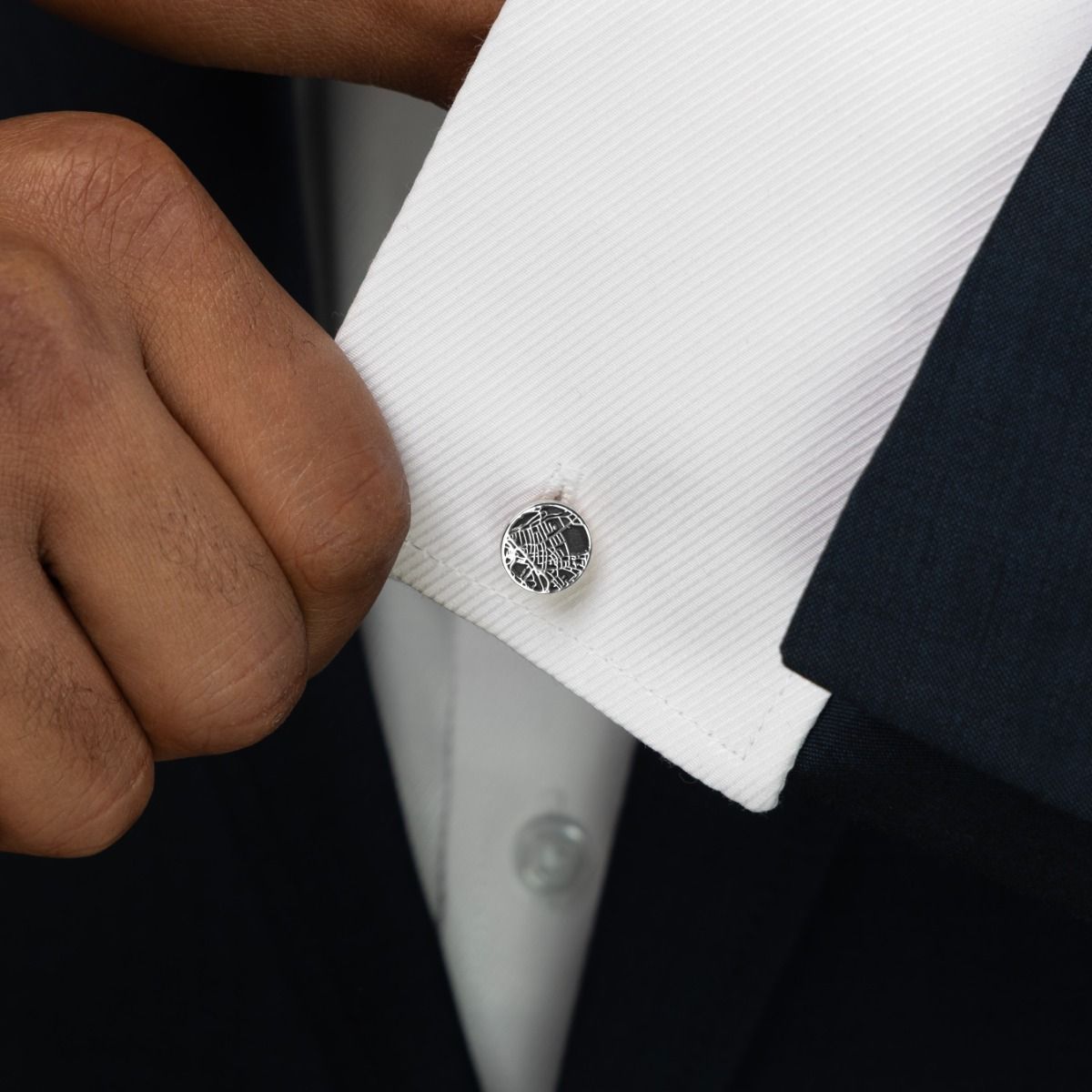 Navigator's Map Eclipse Cufflinks [Sterling Silver]