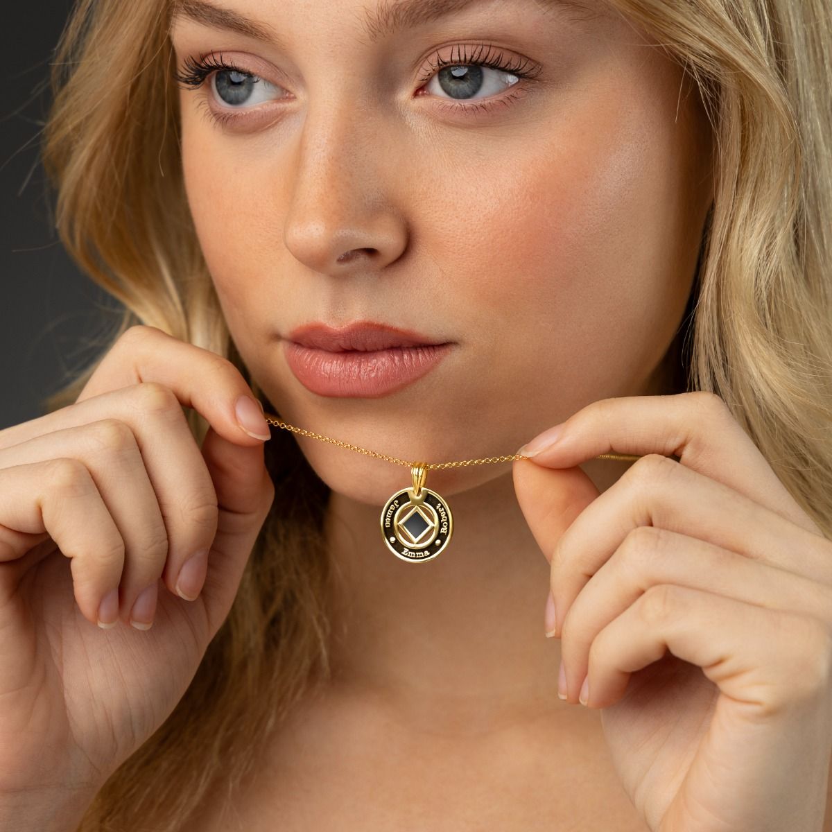 Halo Name Necklace With Nano Bible [Gold Plated]