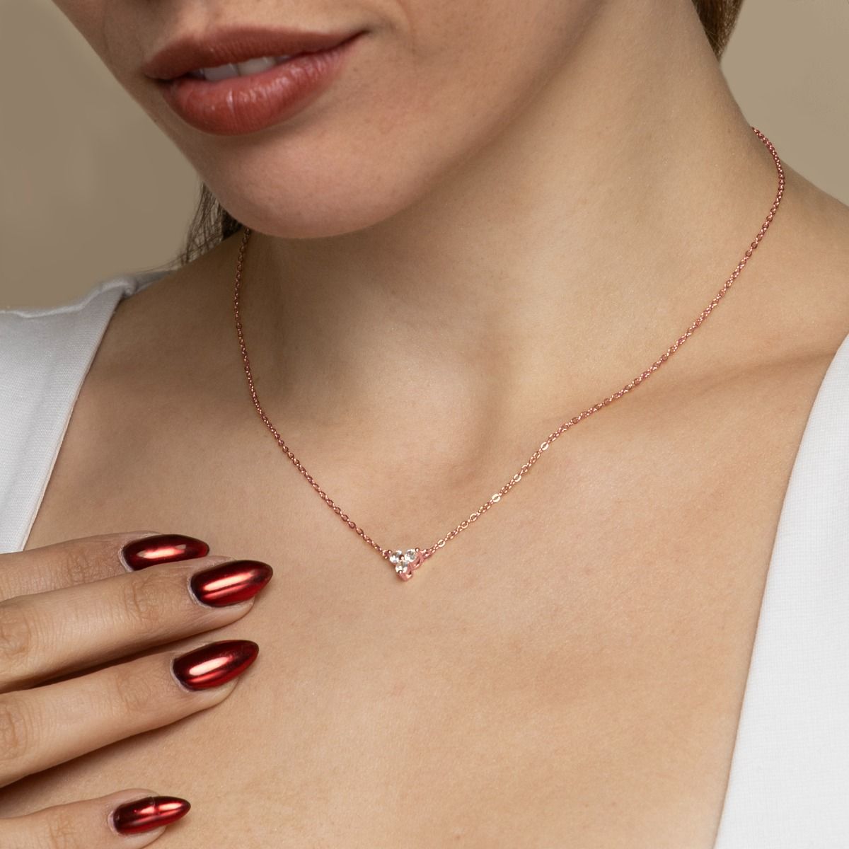 Crystal Bloom Necklace [Rose Gold Plated]