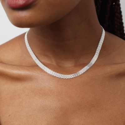 Herringbone Necklace [Sterling Silver]